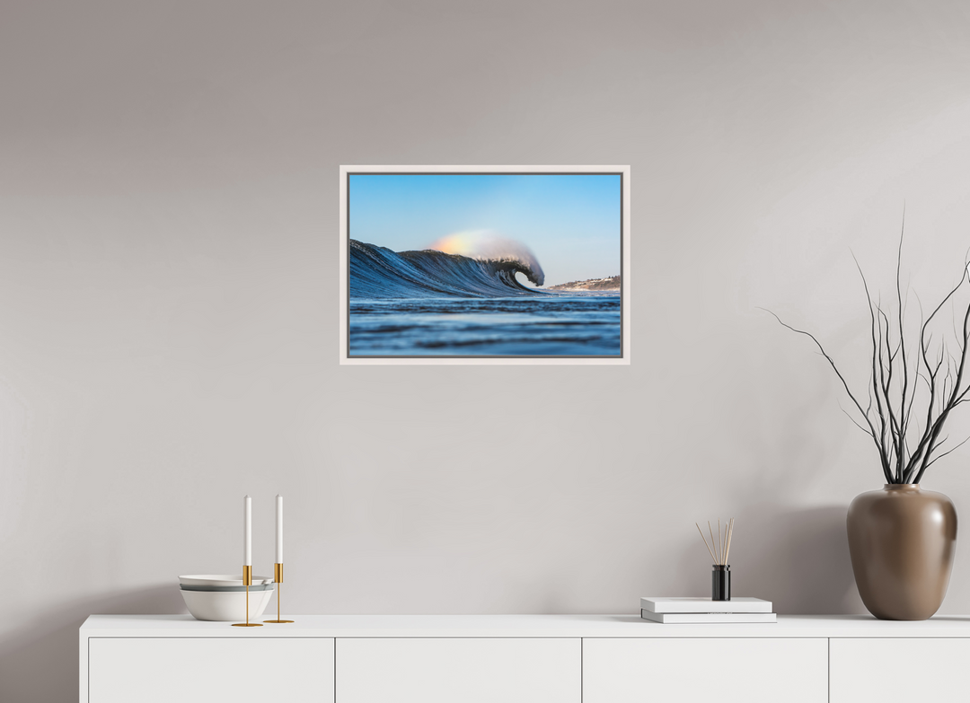 24 x 16″, Acrylic With Maple White Frame Roy G Biv