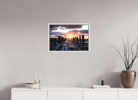 24 x 16″, Acrylic With Maple White Frame The Dock