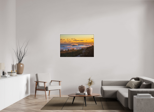 45 x 30″, Acrylic With Maple White Frame Out East
