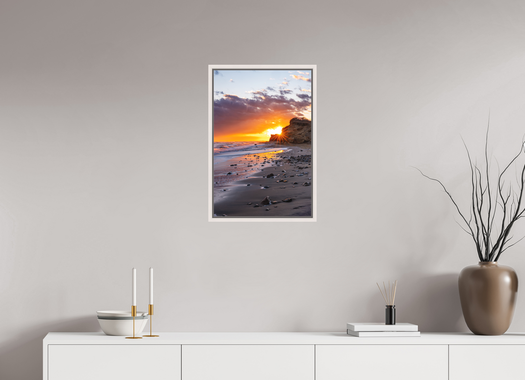 16 x 24″, Acrylic With Maple White Frame Sun Star