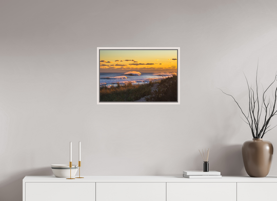 24 x 16″, Acrylic With Maple White Frame Out East