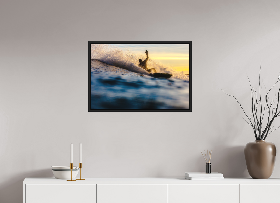 Print with Black Frame, 30 x 20″ Phantom Surf