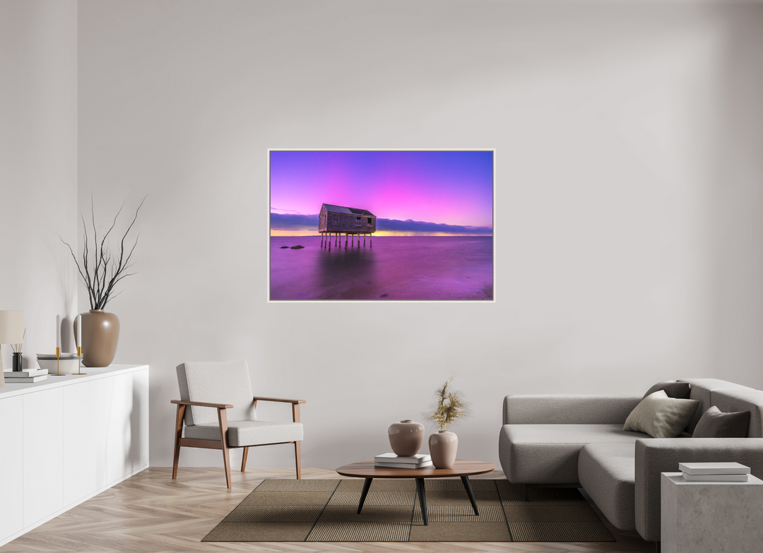 60 x 40″, Acrylic With Maple White Frame Lazy Lights