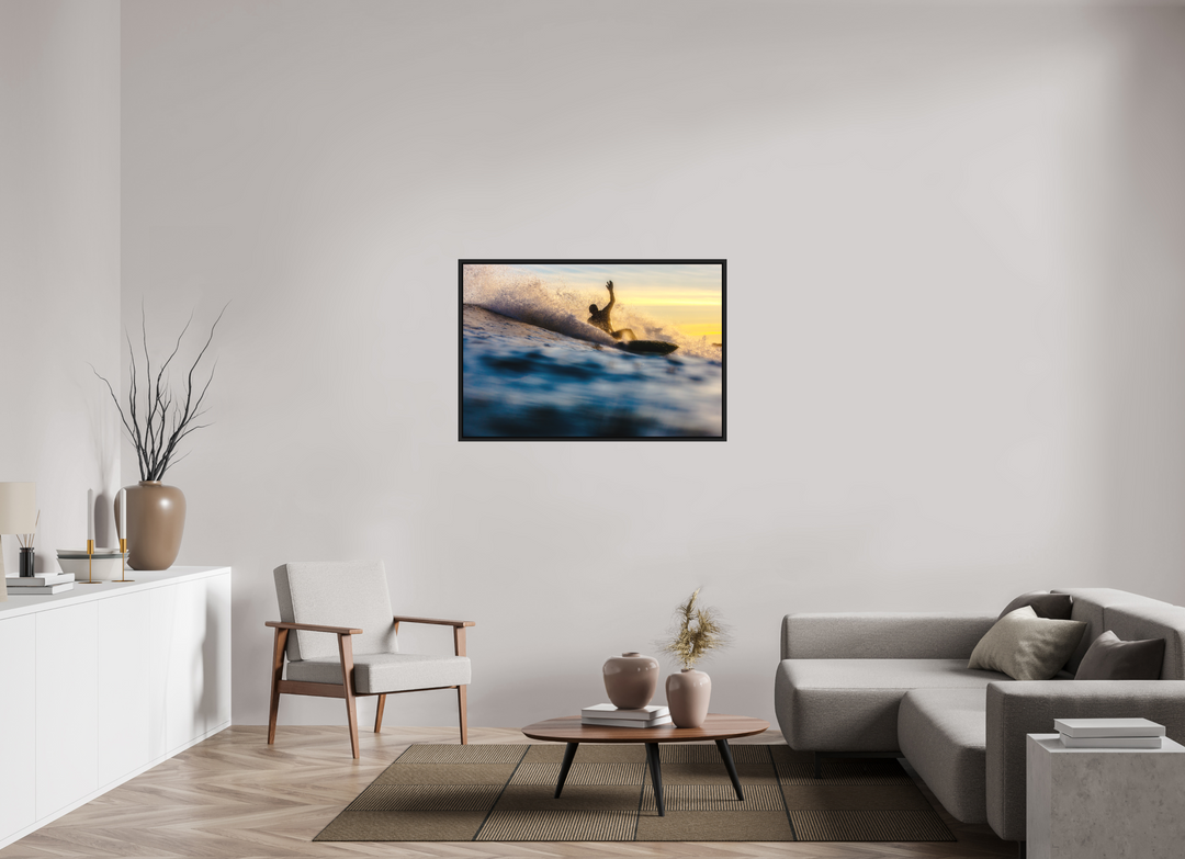 Print with Black Frame, 45 x 30″ Phantom Surf