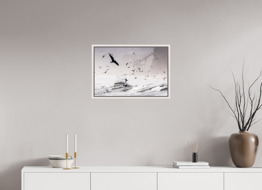 24 x 16″, HD Metal with Maple White Frame Birds Eye View