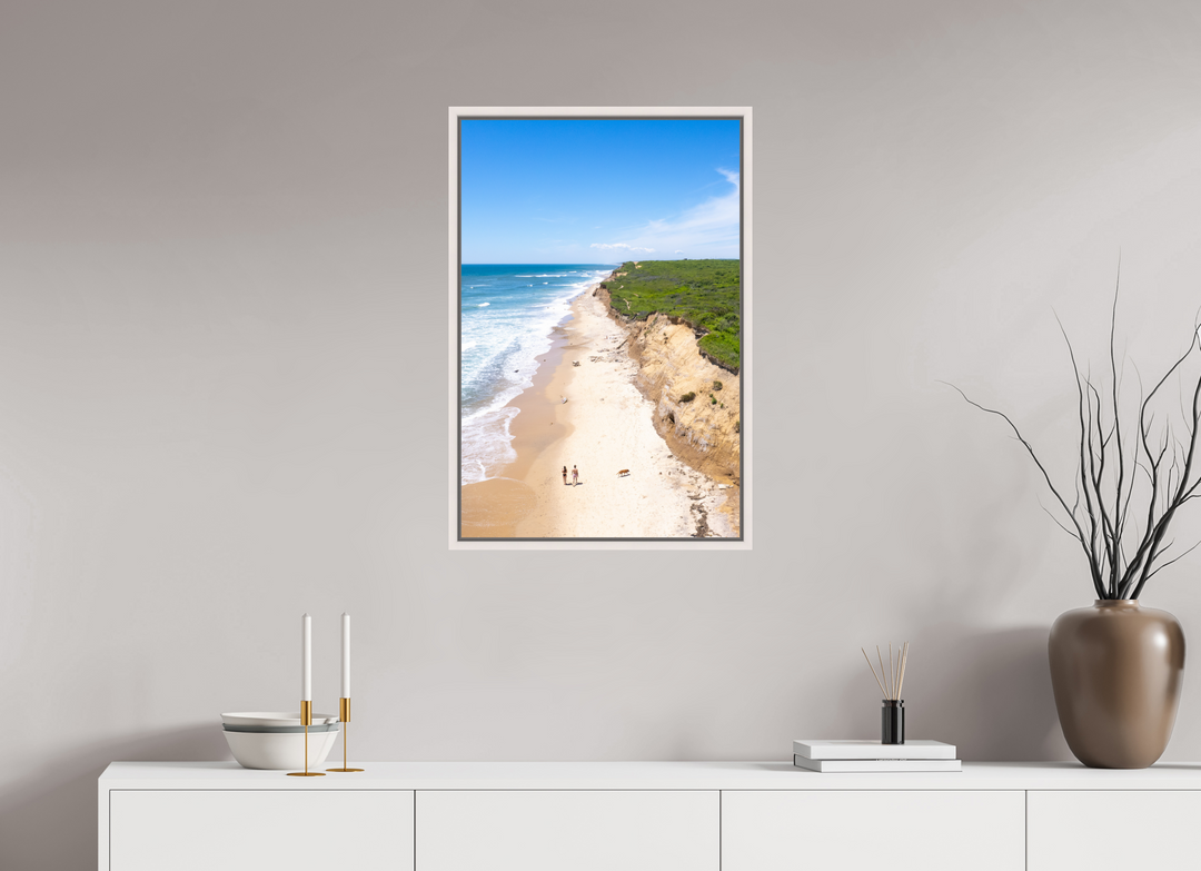 20 x 30″, HD Metal with Maple White Frame Beach Walks