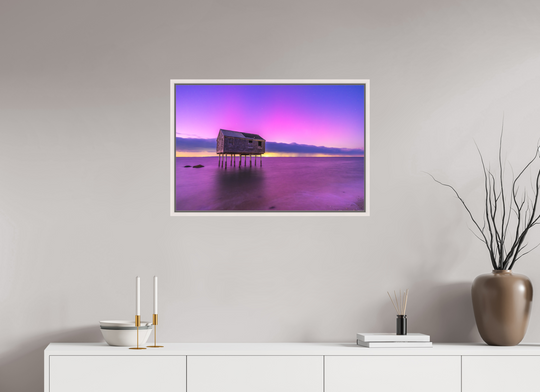 30 x 20″, Acrylic With Maple White Frame Lazy Lights