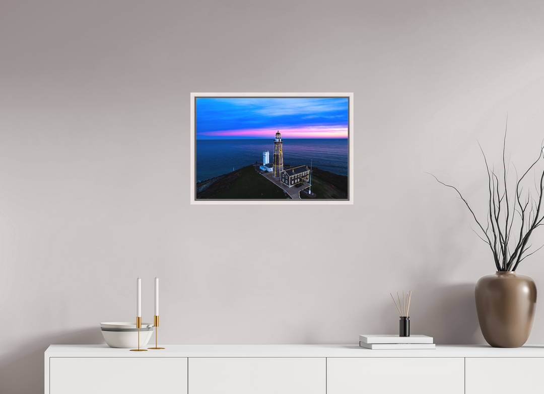 24 x 16″, Acrylic With Maple White Frame Late Lights