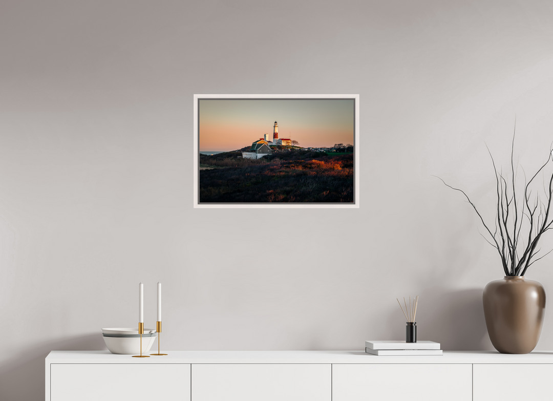24 x 16″, HD Metal with Maple White Frame A Coat Of Orange