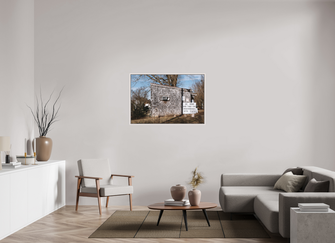 45 x 30″, Acrylic With Maple White Frame Its A Sign