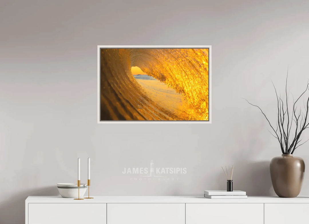 30 x 20″, Acrylic With Maple White Frame Amber Waves