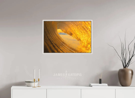 30 x 20″, Acrylic With Maple White Frame Amber Waves