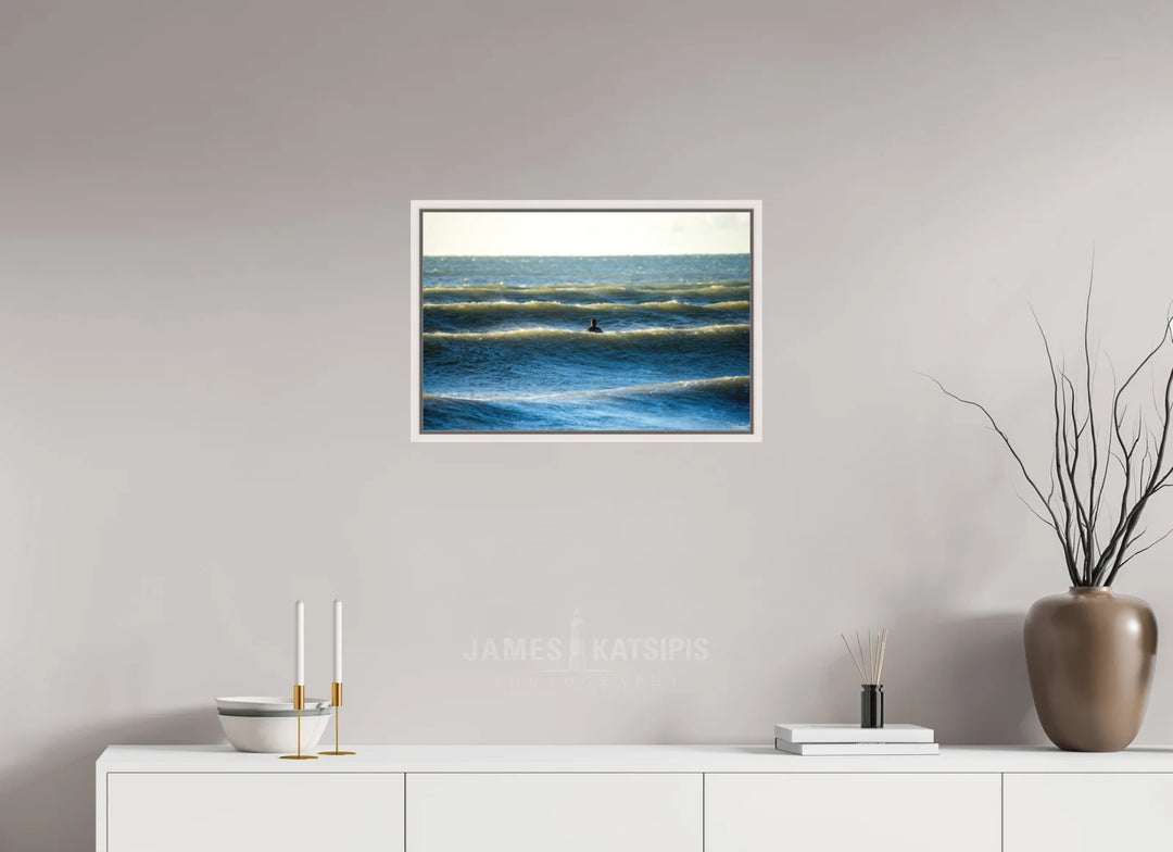 Acrylic With Maple White Frame, 24 x 16″ Between The Lines