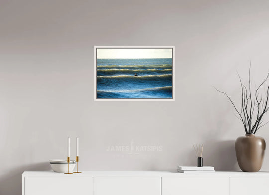 Acrylic With Maple White Frame, 24 x 16″ Between The Lines