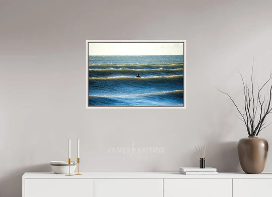 Acrylic With Maple White Frame, 30 x 20″ Between The Lines