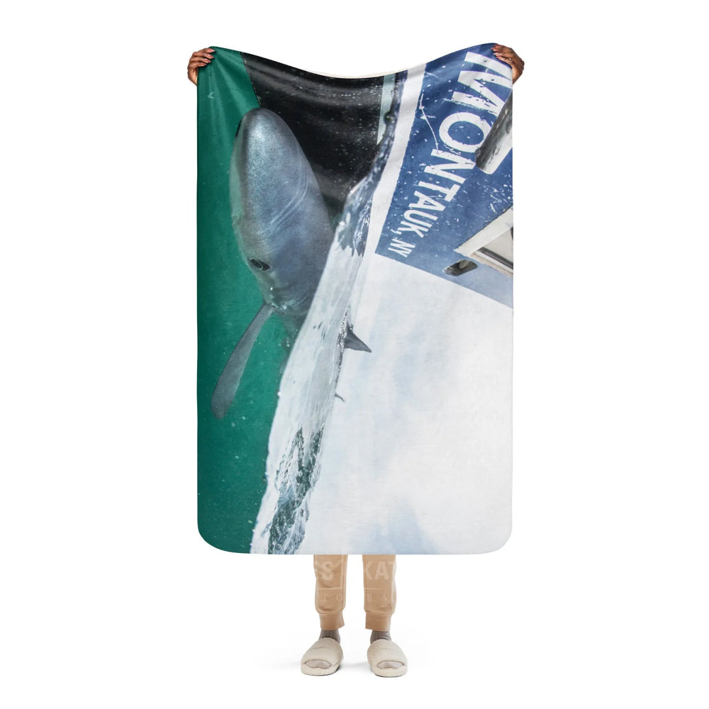 Blue Shark Sherpa Blanket