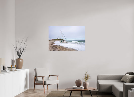 45 x 30″, HD Metal Print Touchdown Lighthouse