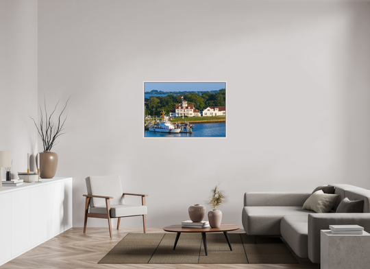 45 x 30″, Acrylic With Maple White Frame Coast Guard Station
