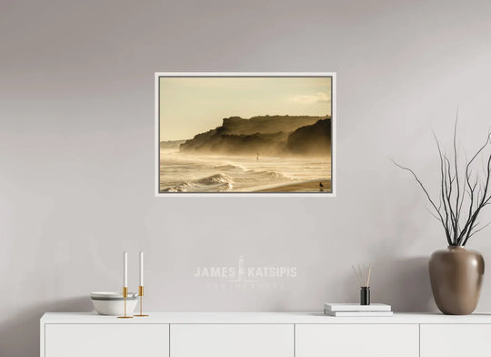 30 x 20″, Acrylic With Maple White Frame Ditch at Dusk