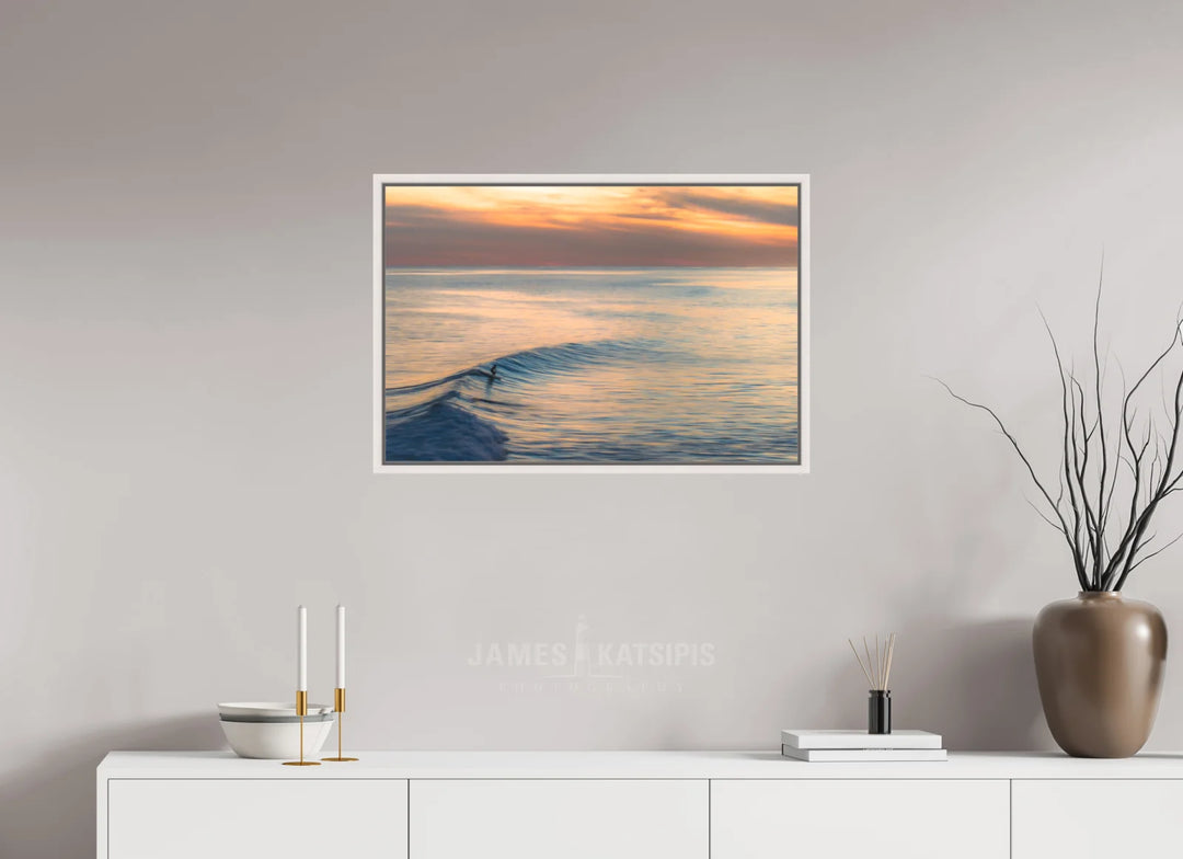 Acrylic With Maple White Frame, 30 x 20″ Ditch Plains Last Light
