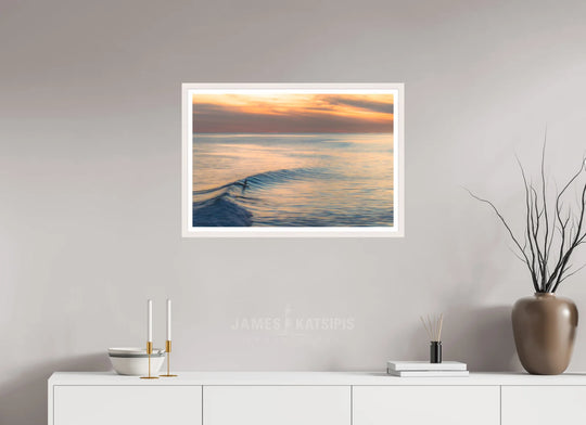 Print with White Frame, 30 x 20″ Ditch Plains Last Light