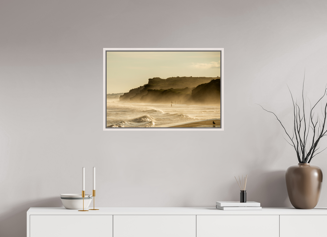 30 x 20″, HD Metal White Frame Ditch at Dusk