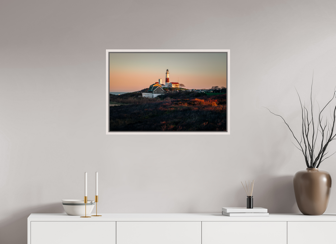 30 x 20″, HD Metal with Maple White Frame A Coat Of Orange