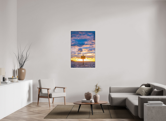 30 x 45″, Acrylic With Maple White Frame The End (Vertical)
