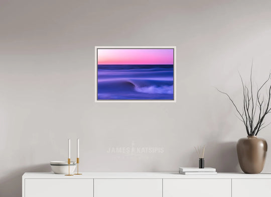 24 x 16″, Acrylic With Maple White Frame Frozen Blurz