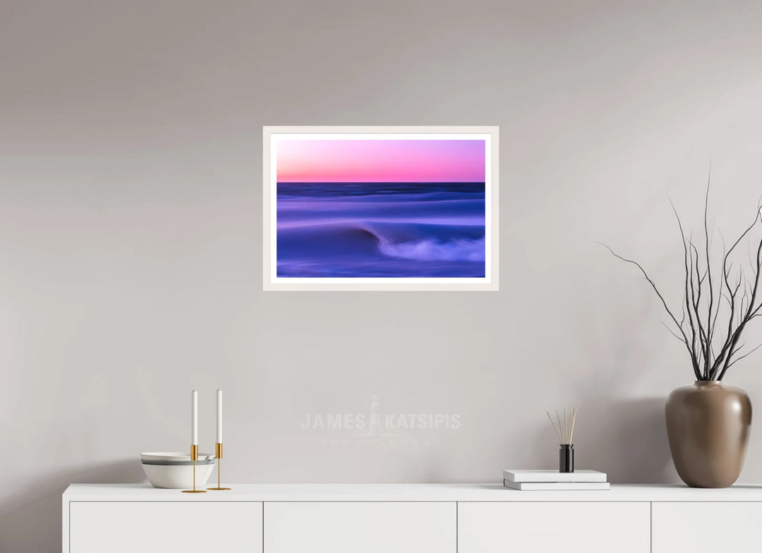 24 x 16″, Print with White Frame Frozen Blurz