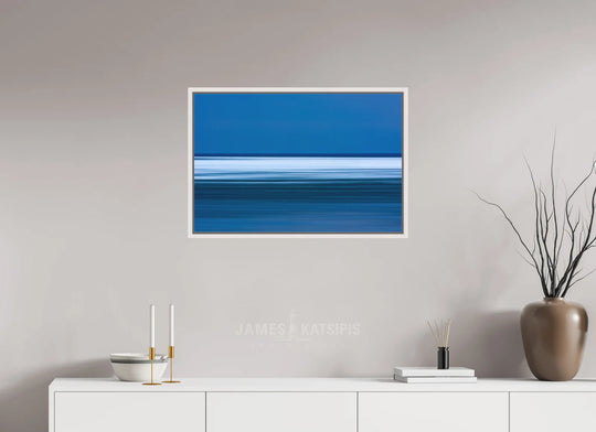 30 x 20″, Acrylic With Maple White Frame Ice Floe Blurz