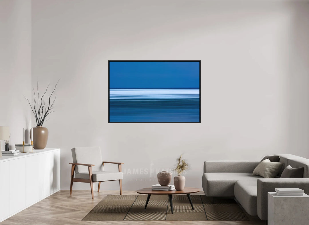 60 x 40″, Print with Black Frame Ice Floe Blurz
