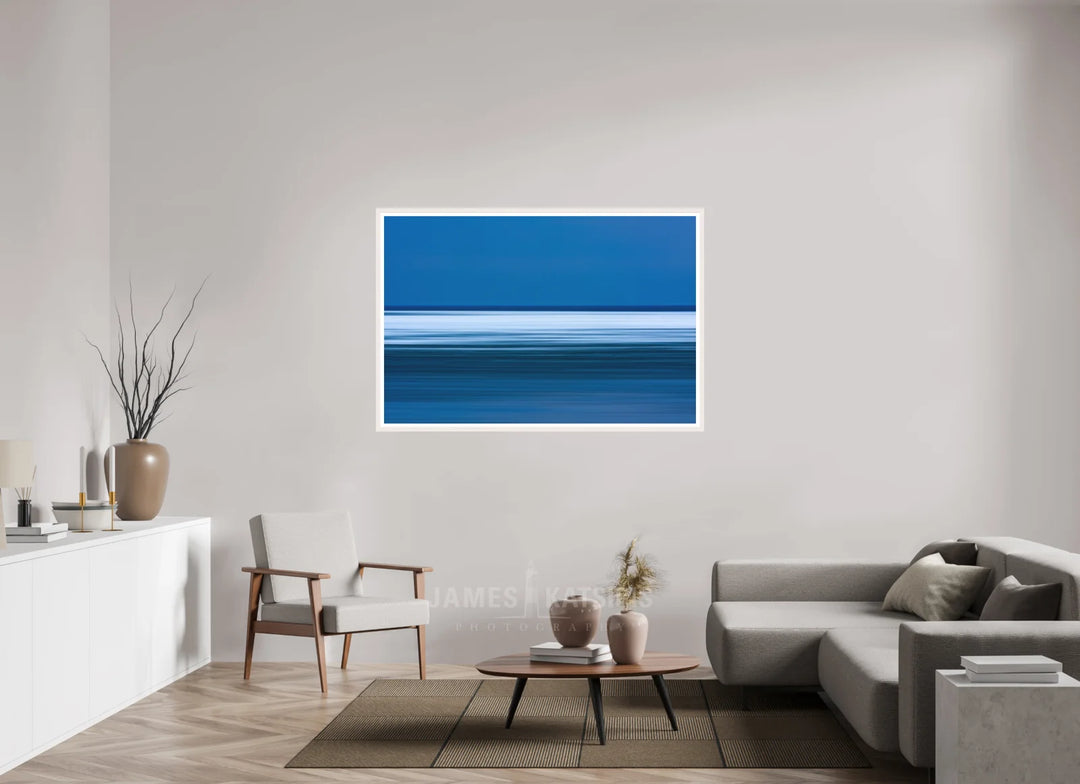 60 x 40″, Print with White Frame Ice Floe Blurz