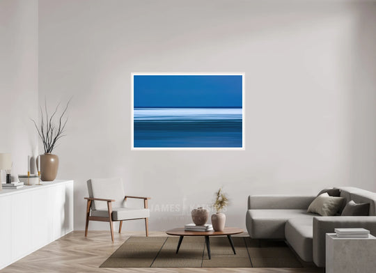 60 x 40″, Print with White Frame Ice Floe Blurz