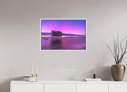 30 x 20″, Acrylic With Maple White Frame Lazy Lights