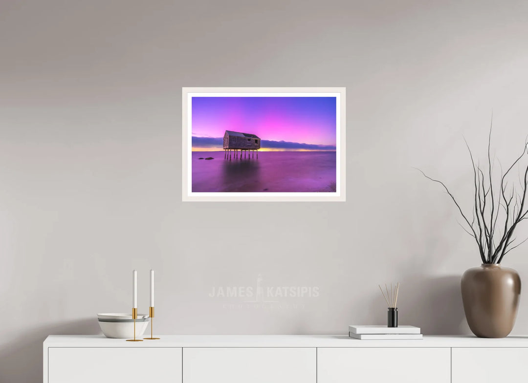 24 x 16″, Print with White Frame Lazy Lights