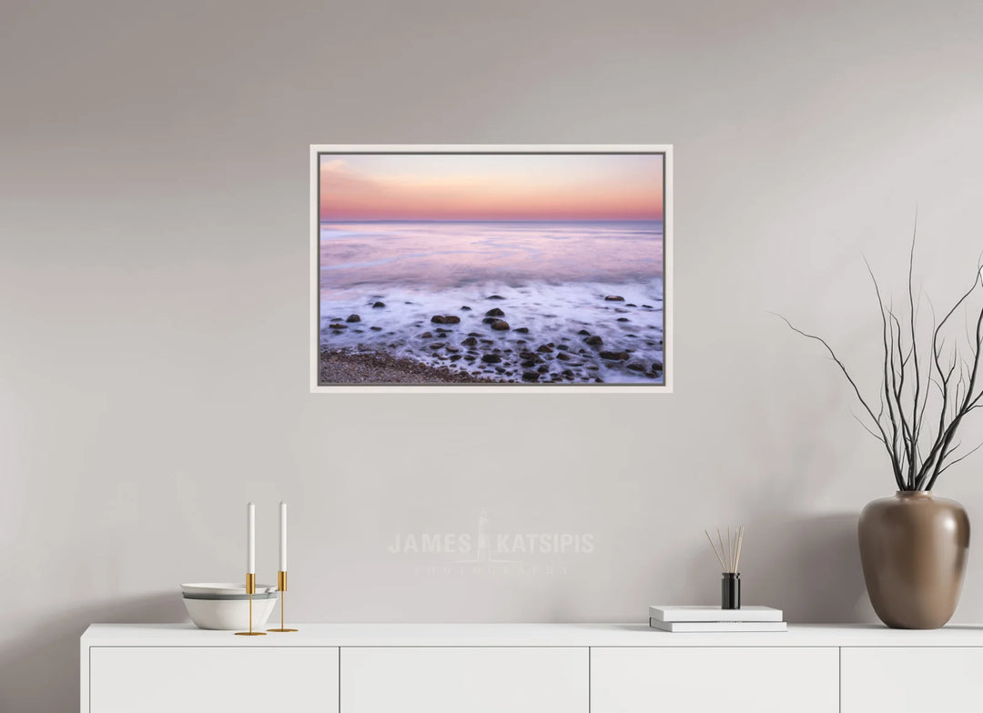 30 x 20″, Acrylic With Maple White Frame Life On The End