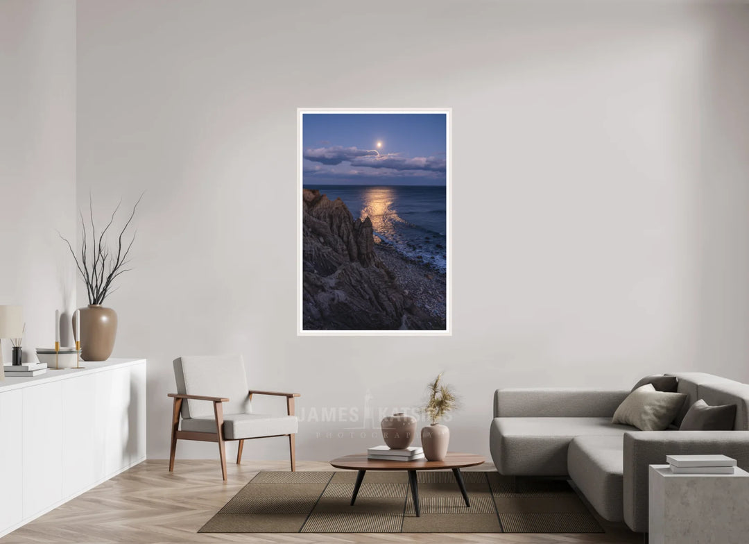 40 x 60″, White Frame Long Night