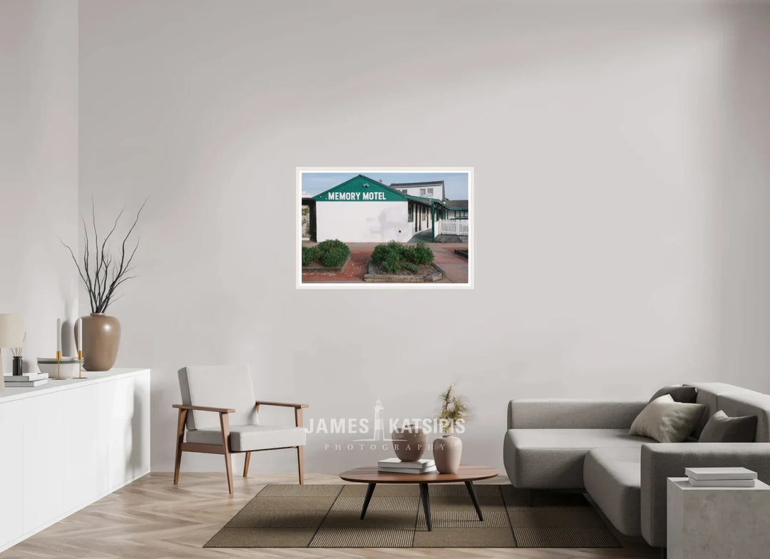 45 x 30″, Print with White Frame Memory Motel Summer