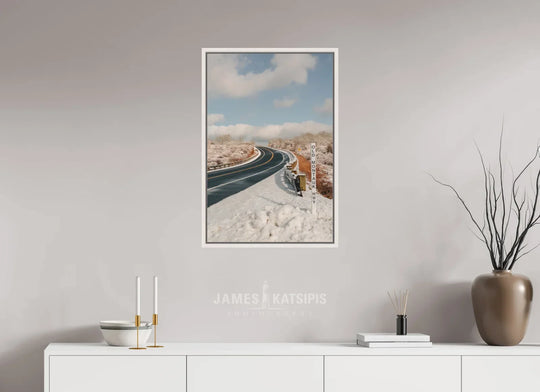 20 x 30″, Acrylic With Maple White Frame Over The Hill