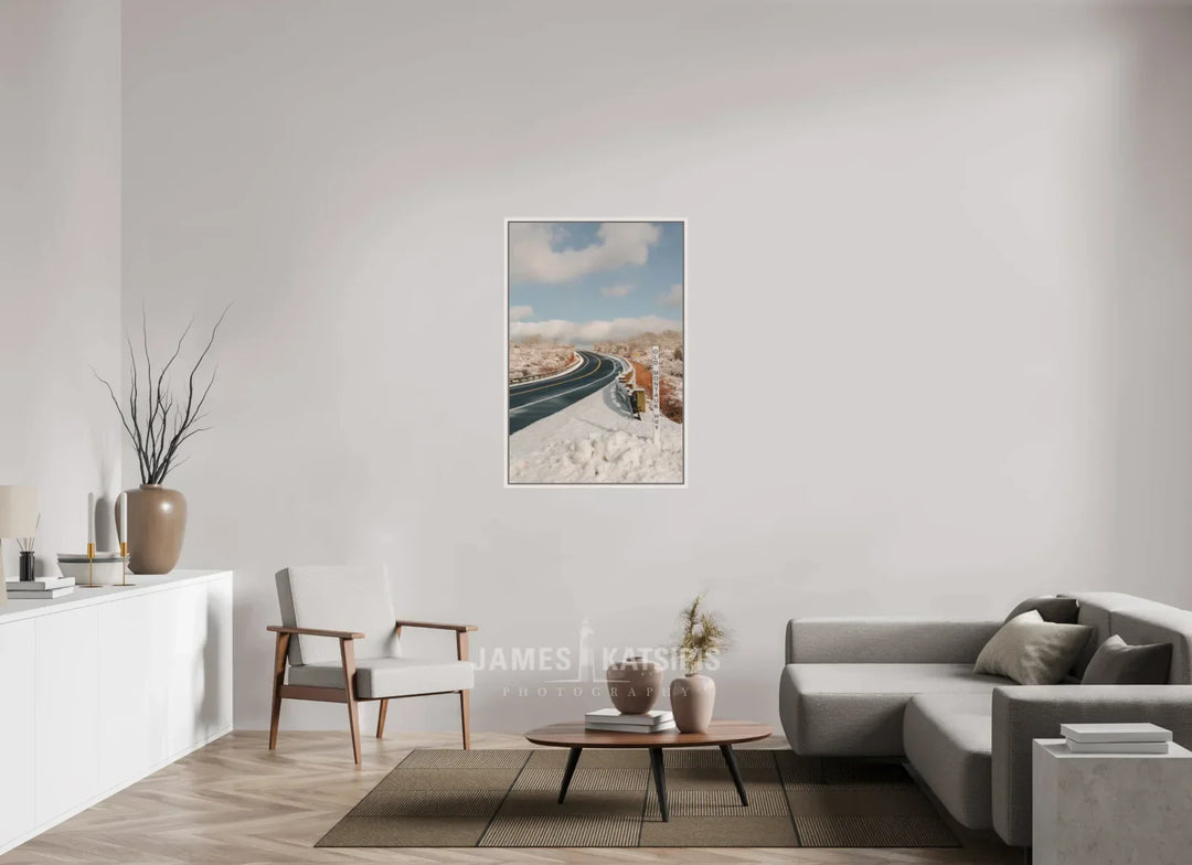 30 x 45″, Acrylic With Maple White Frame Over The Hill