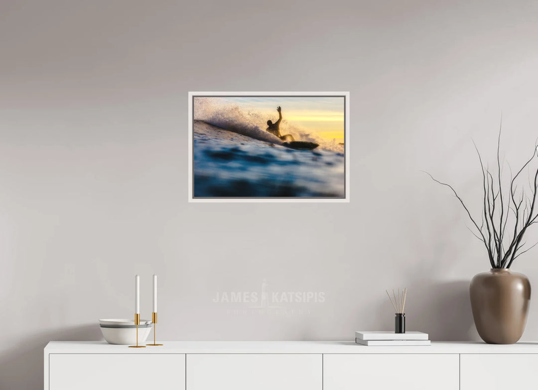 Acrylic With Maple White Frame, 24 x 16″ Phantom Surf