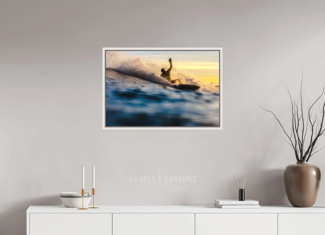 Acrylic With Maple White Frame, 30 x 20″ Phantom Surf