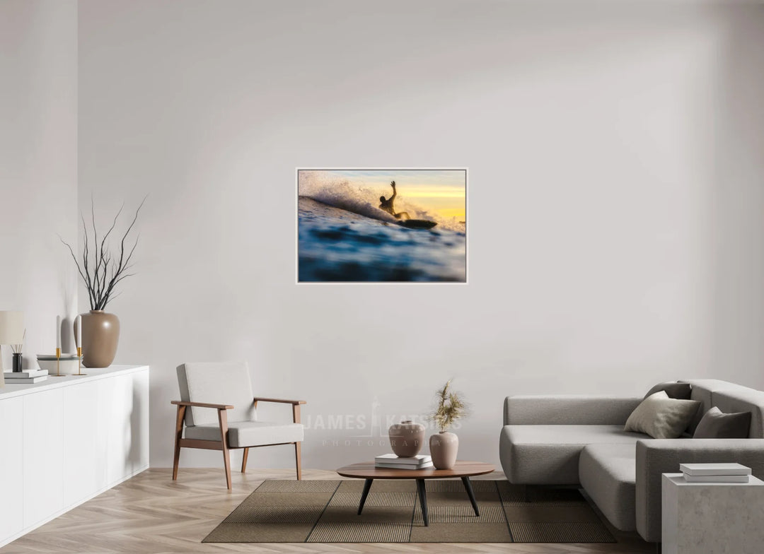 Acrylic With Maple White Frame, 45 x 30″ Phantom Surf