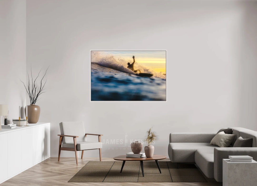Acrylic With Maple White Frame, 60 x 40″ Phantom Surf