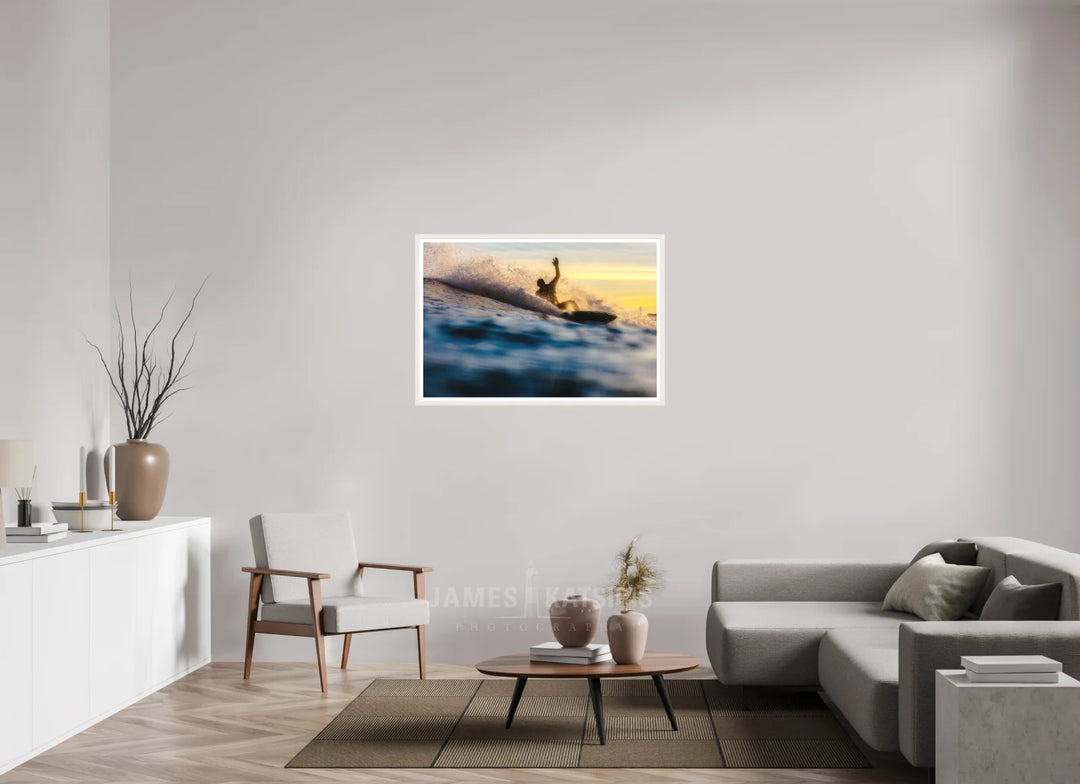 Print with White Frame, 45 x 30″ Phantom Surf