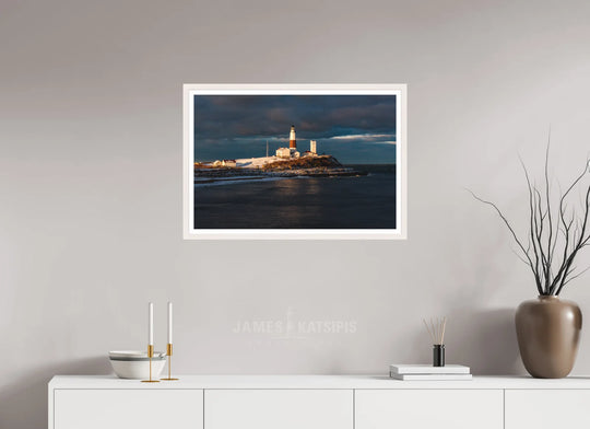 30 x 20″, Print with White Frame Winter Light